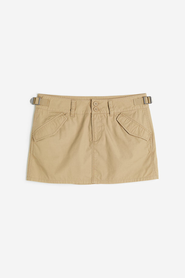 H&M Low-waisted Utility Skirt Beige