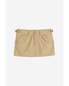 Low-waisted Utility Skirt Beige