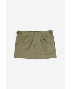 Low-waisted Utility Skirt Khaki Green