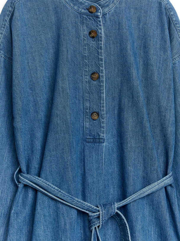 ARKET Denim-Hemdkleid Mittelblau