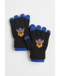 Gloves/fingerless Gloves Black/paw Patrol