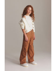Wide Cargo Trousers Brown