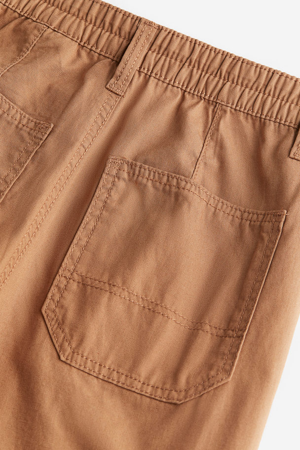 H&M Wide Cargo Trousers Brown