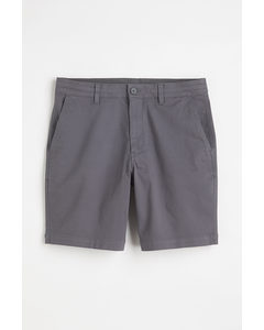 Regular Fit Cotton Chino Shorts Dark Grey