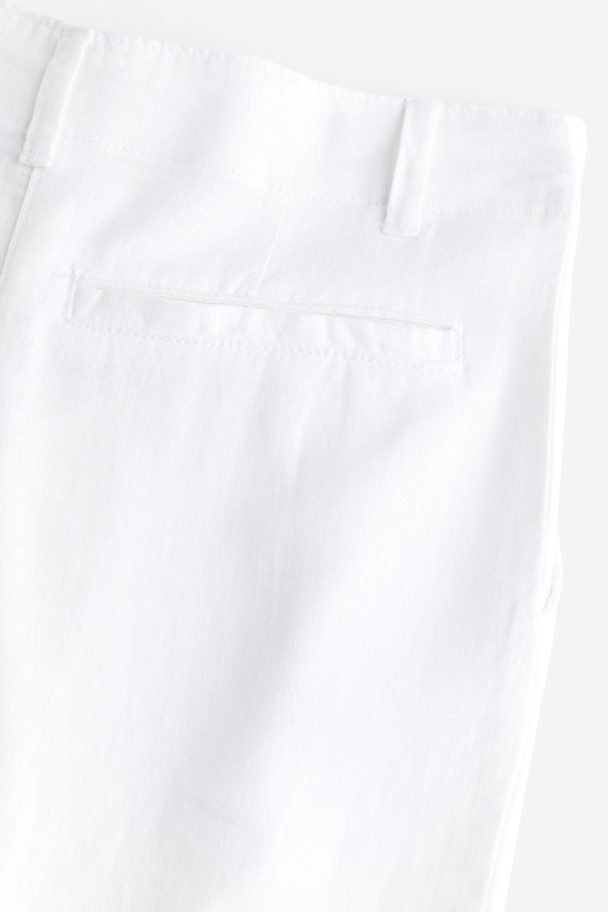 H&M Hose aus Leinenmischung Weiß