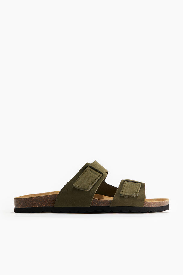 H&M Semskede Slip In-sandaler Kakigrønn