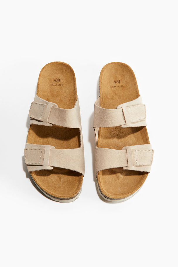 H&M Semskede Slip In-sandaler Beige