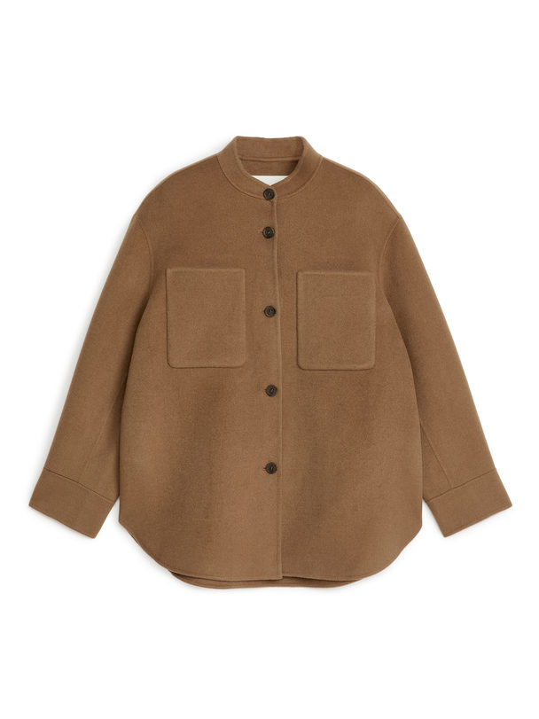 ARKET Double-face Wool Overshirt Brown