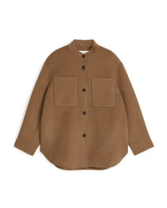 Double-face Wool Overshirt Brown