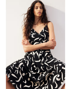 Textured Jersey Maxi Dress Black/patterned