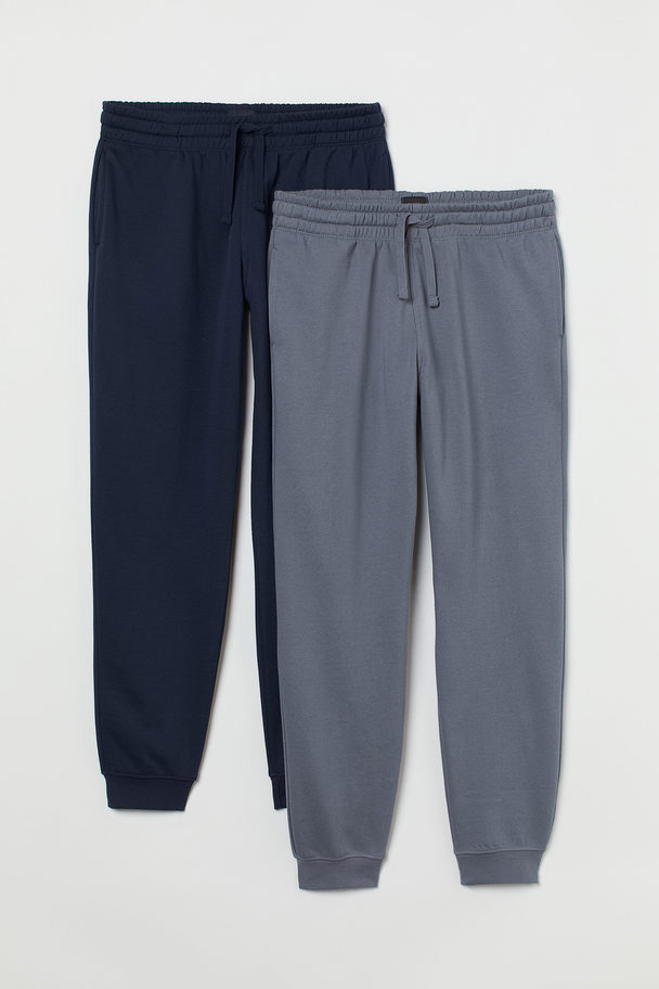 H&M Set Van 2 Sweatpants - Regular Fit Donkergrijs/marineblauw