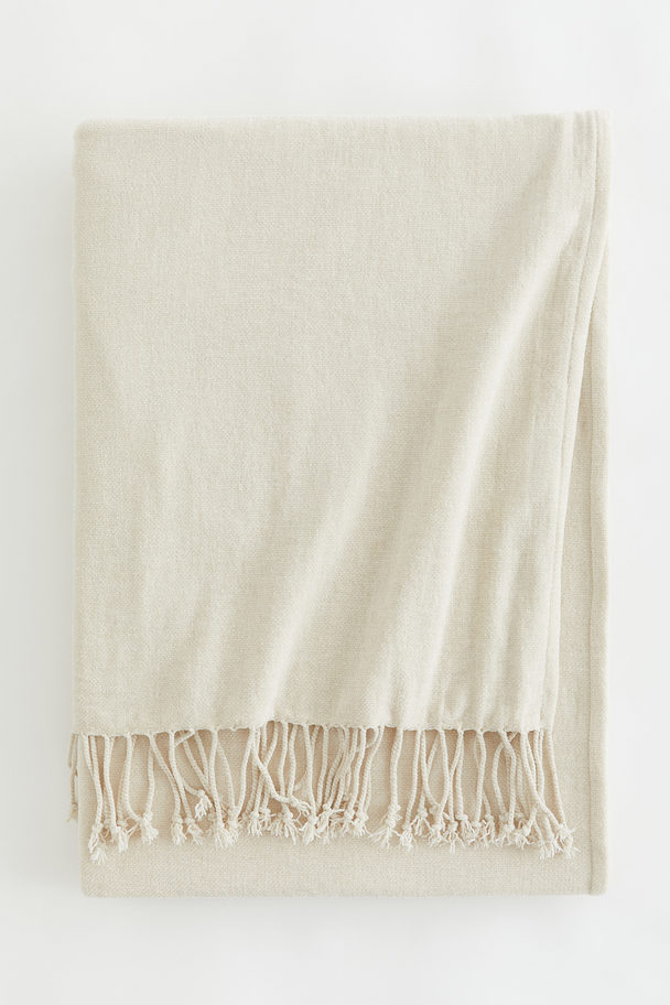 H&M HOME Chenille Blanket Light Beige