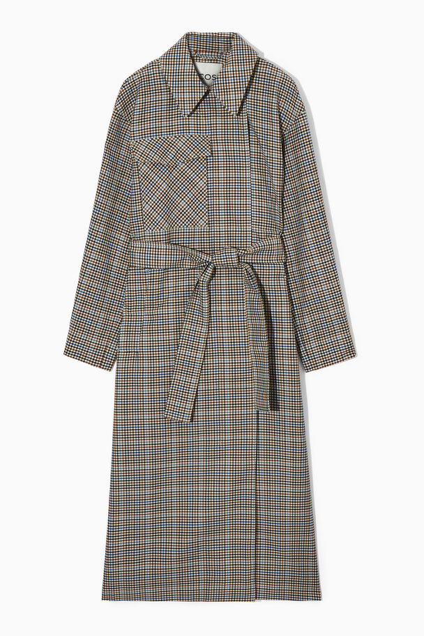 COS Checked Utility Trench Coat Multicoloured / Checked