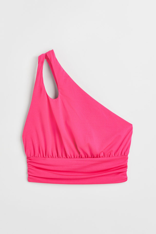 H&M One-shoulder Top Bright Pink