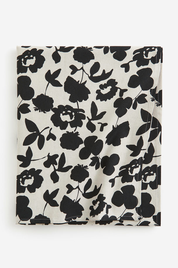 H&M HOME Patterned Tablecloth Black/floral