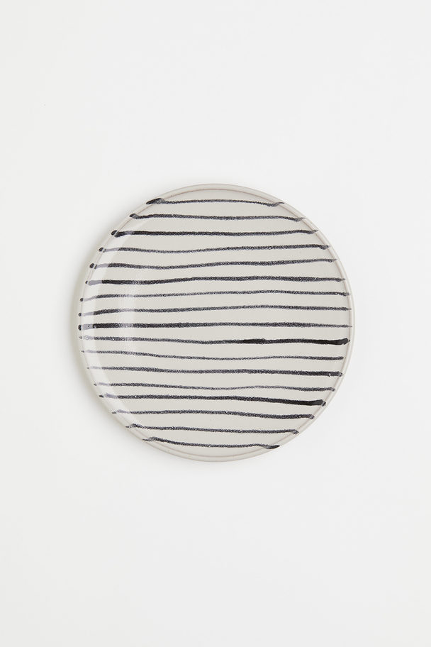 H&M HOME Terracotta Mid Plate White/striped