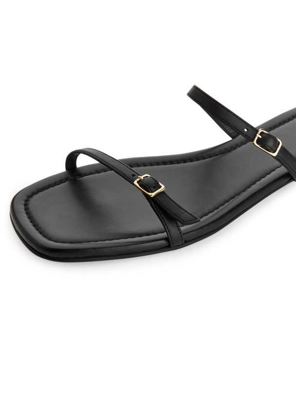 ARKET Slip-in Leather Sandals Black