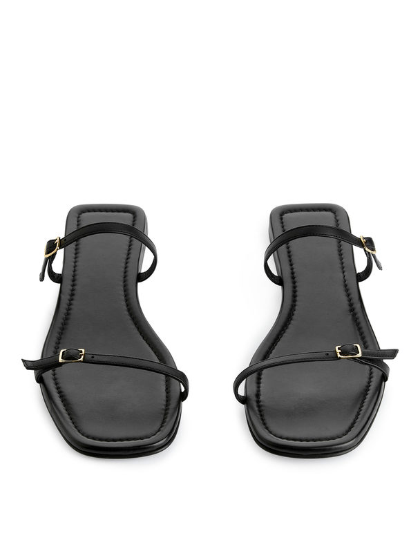 ARKET Slip-in Leather Sandals Black