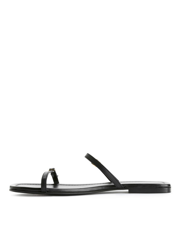 ARKET Slip-in Leather Sandals Black