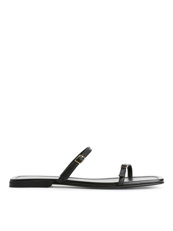 ARKET Slip-in Leather Sandals Black