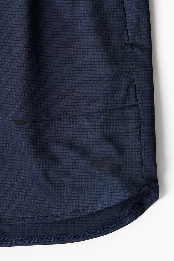 H&M Drymove™ Stretch Sports Shorts With Zipped Pockets Navy Blue