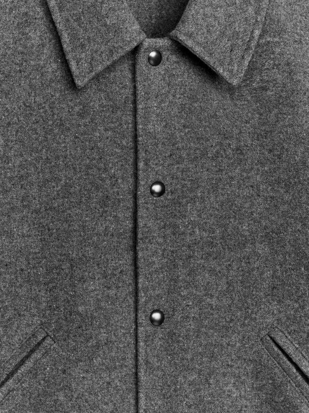 ARKET Wool Varsity Jacket Grey Melange