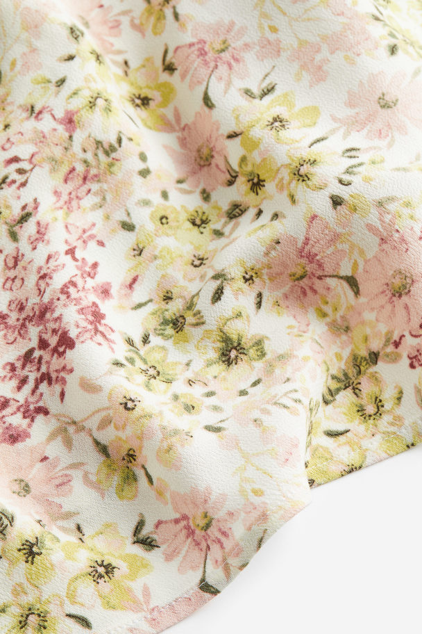 H&M Mama Tie-detail Dress Cream/floral
