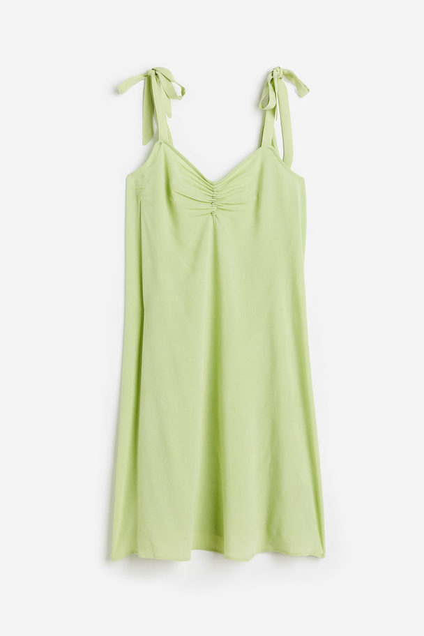 H&M Mama Tie-detail Dress Light Green