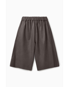 Leather Bermuda Shorts Dark Brown