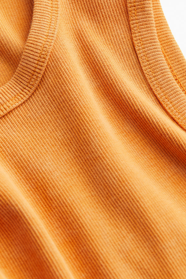 H&M Geripptes Bodycon-Kleid Orange/Ausgewaschen