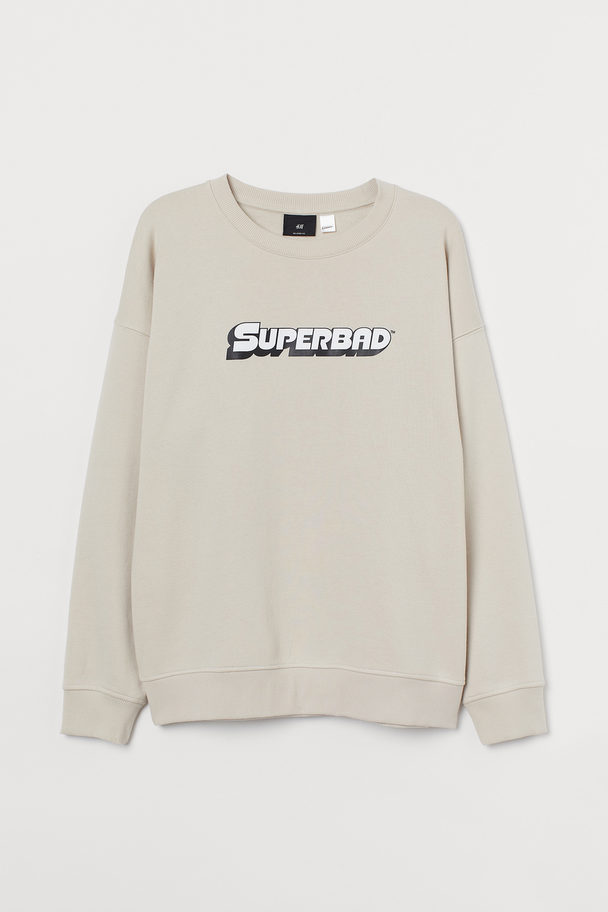 H&M Sweatshirt Relaxed Fit Beige/Superbad