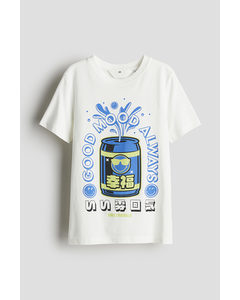 T-Shirt mit Print Weiß/SmileyWorld®