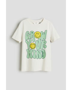 T-shirt Met Print Lichtbeige/smileyworld®