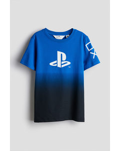 T-Shirt mit Print Knallblau/PlayStation