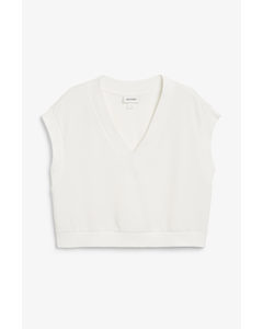 Cropped Vest Top White