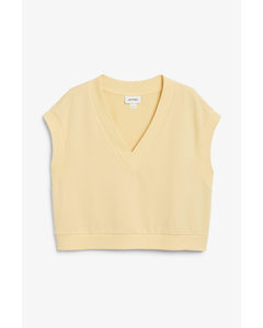 Cropped Vest Top Light Yellow