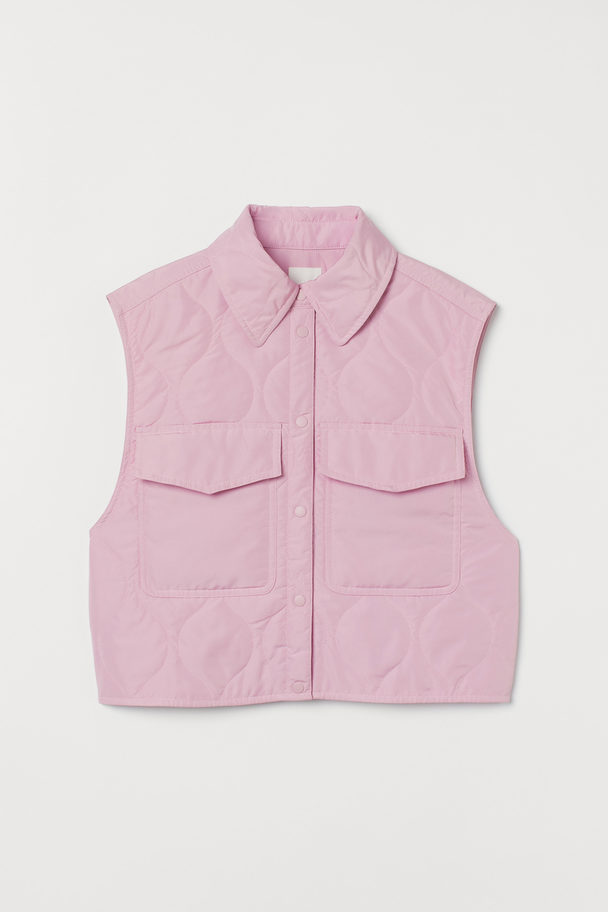 H&M Quilted Gilet Light Pink