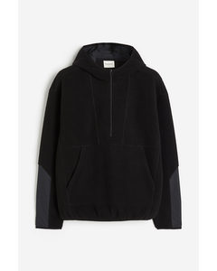 Zip-top Teddy Hoodie Black