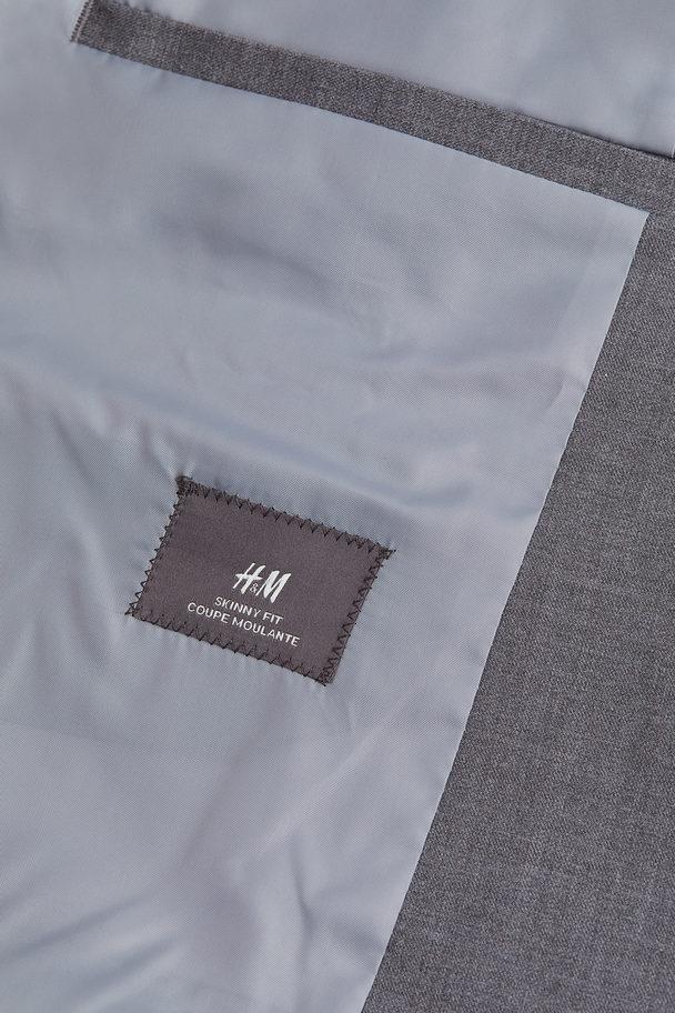 H&M Blazer in Skinny Fit Grau