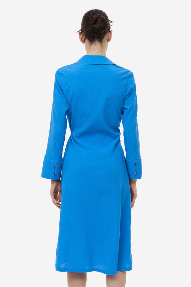 H&M Blusenkleid im Wickelschnitt Blau