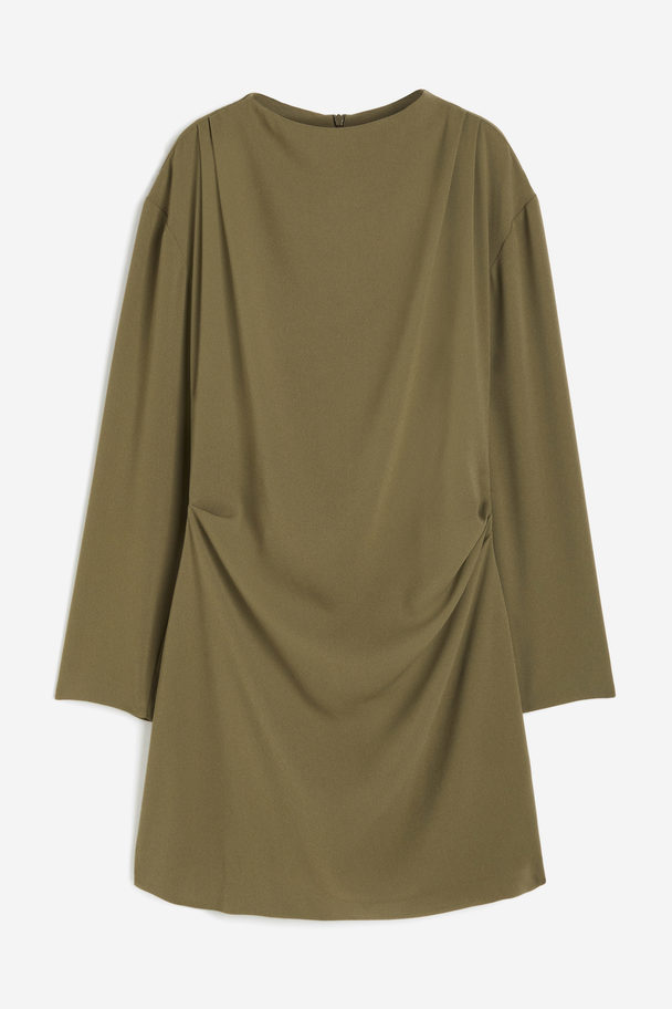 H&M Draped Dress Khaki Green