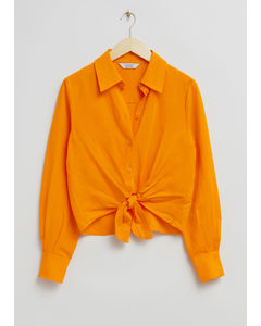 Tie Knot Shirt Bright Orange