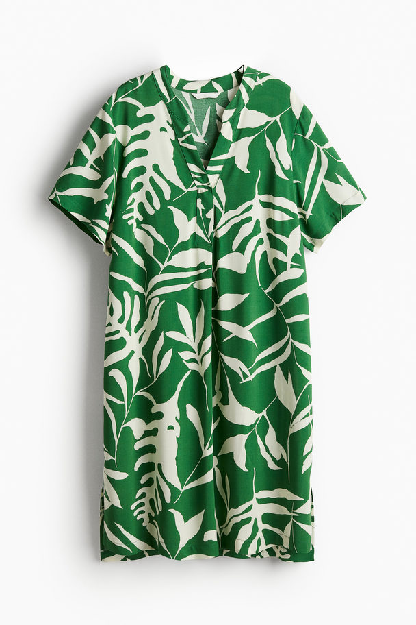 H&M Viscose Tunic Dress Green/patterned