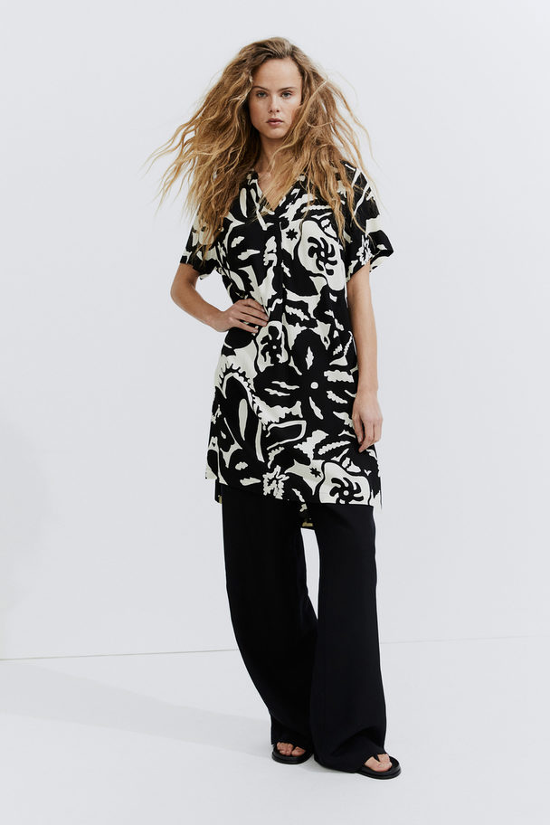 H&M Viscose Tunic Dress Black/floral