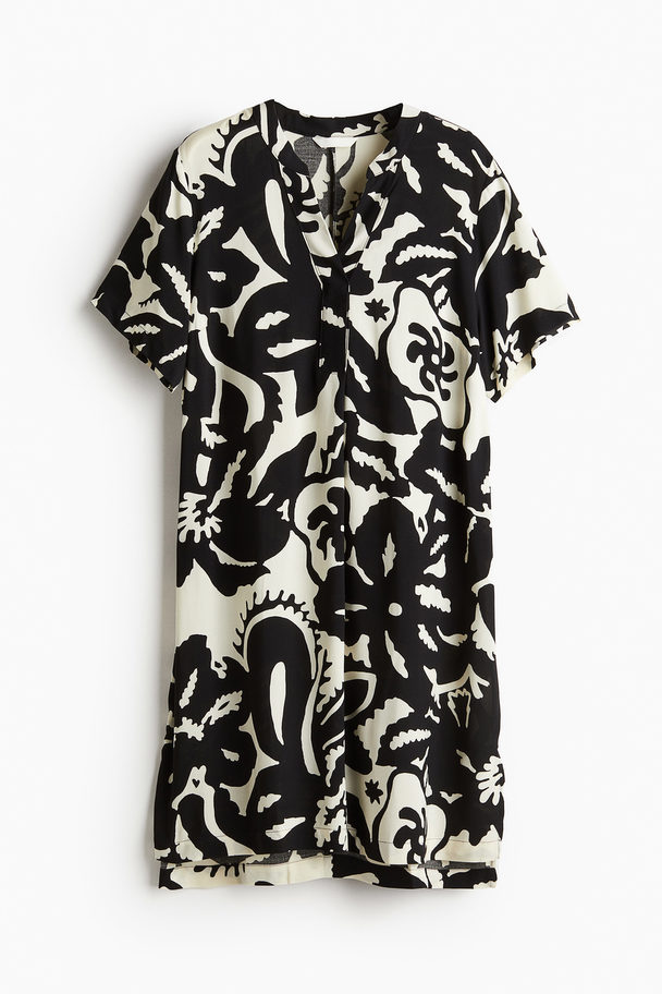 H&M Viscose Tunic Dress Black/floral