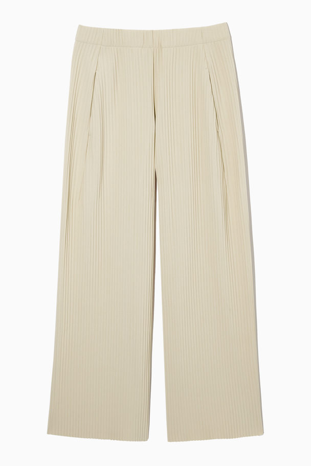 COS Pleated Elasticated Trousers Light Beige