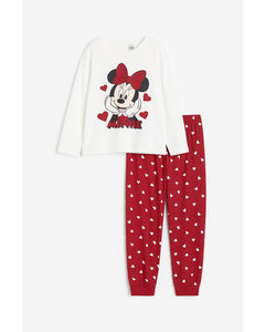 Tricot Pyjama Rood/minnie Mouse