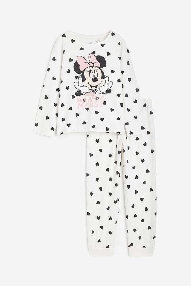 H&M Tricot Pyjama Wit/minnie Mouse