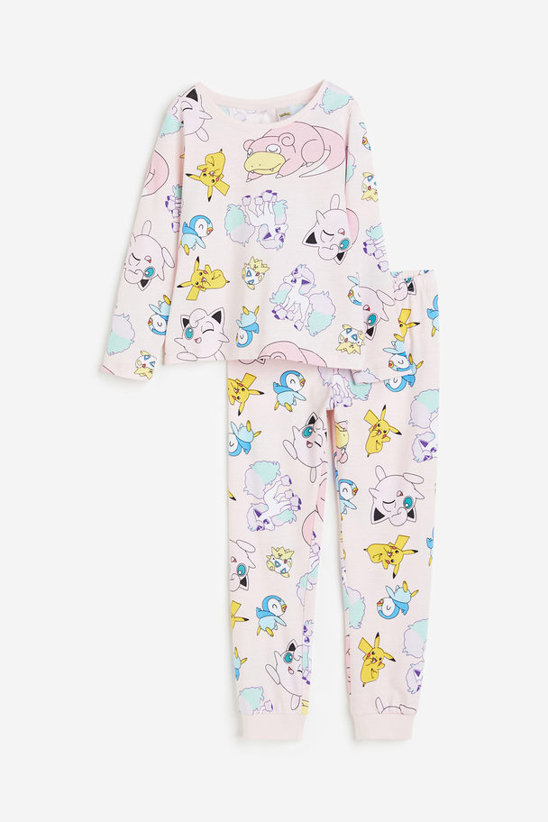 H&M Jersey Pyjamas Light Pink/pokémon