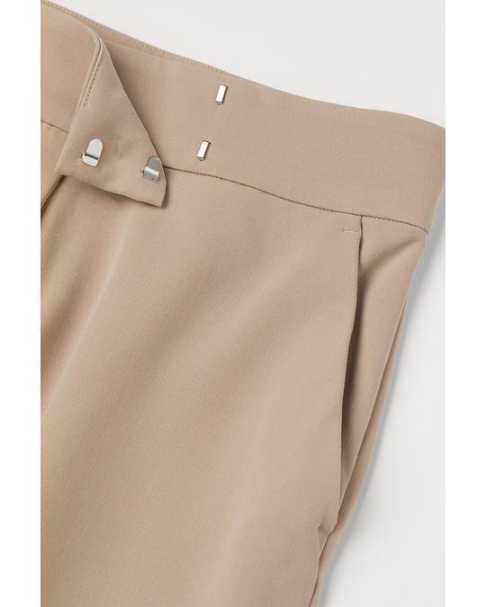 H&M Wide Trousers Light Beige